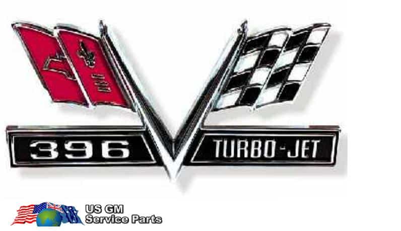 67 396 Turbo-Jet V-Flag Front Guard Badge